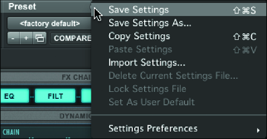 Pro Tools plug-in settings