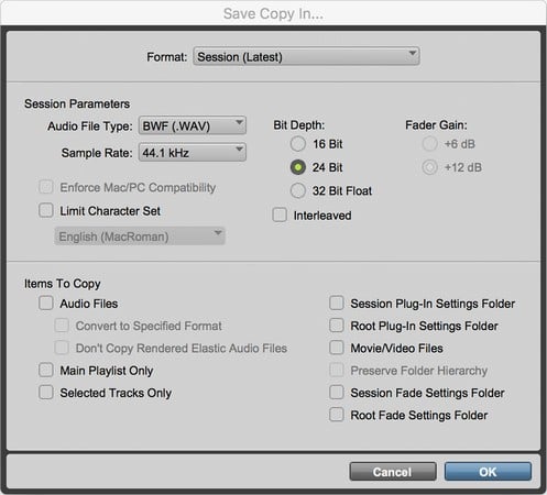 save session copy Pro Tools