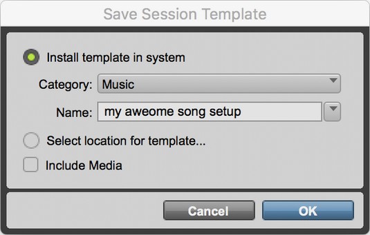Pro Tools session template
