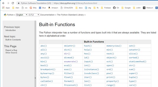 Python's built-in functions