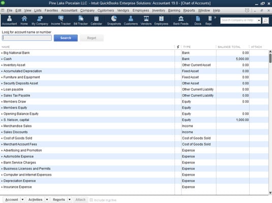 Chart Of Accounts Report In Quickbooks