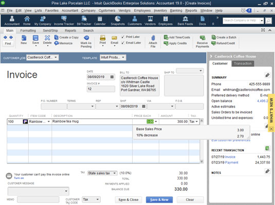 Classify revenue amounts