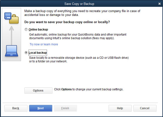 The second Save Copy or Backup dialog box