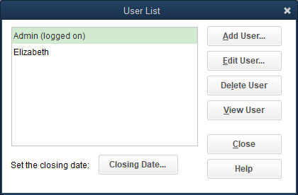 User List dialog box