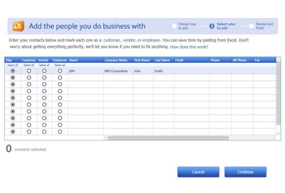 The Add the People You Do Business With dialog box