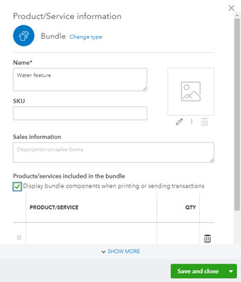 QuickBooks Online bundle panel