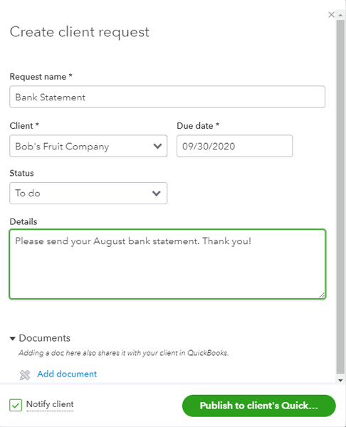 QBO Navigation pane