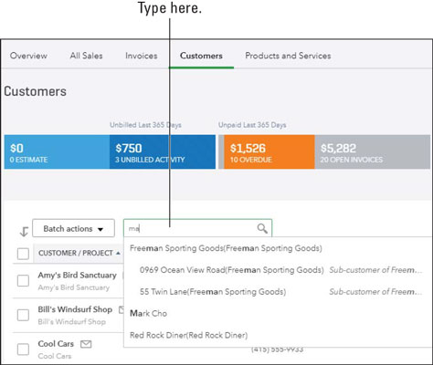 QuickBooks Online person search