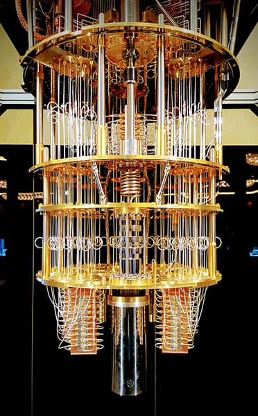Photo showing an IBM quantum computing processor