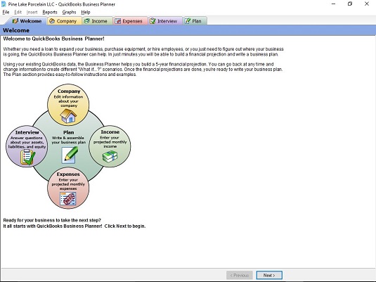 business plan tool in quickbooks