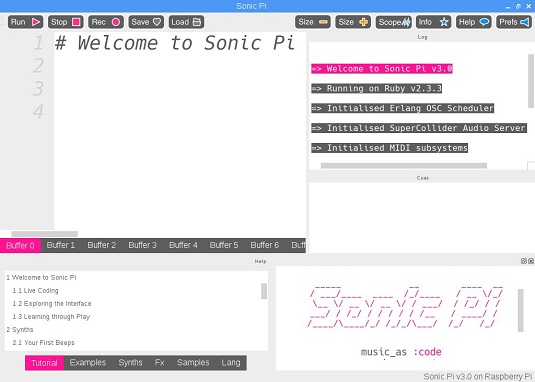 Sonic Pi screen