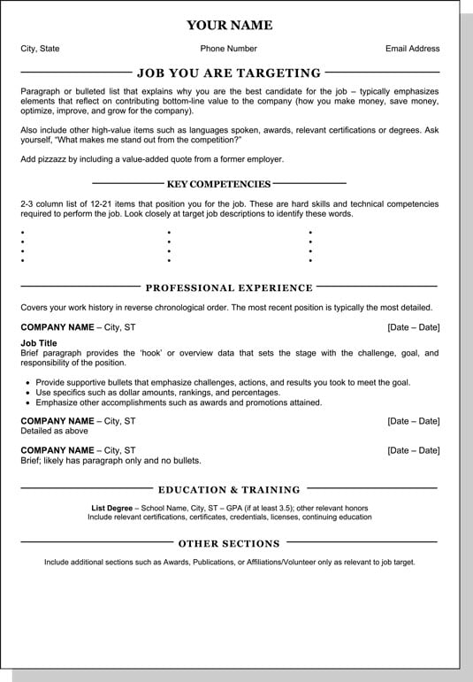 reverse-chronological resume