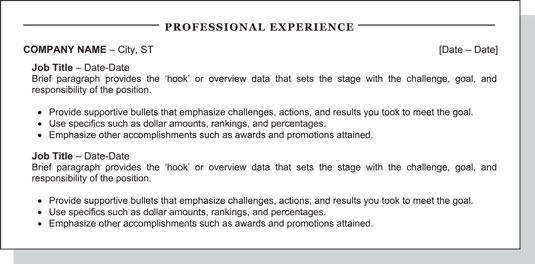 progressive positions on resume