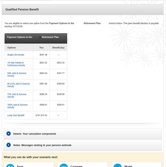 pension estimate