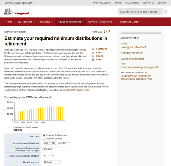 Vanguard will calculate your RMD.