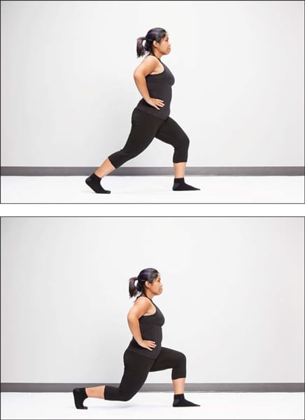 Reverse lunges, Level 1