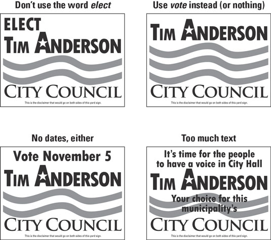 Yard signs for political campaign