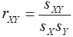 sample correlation coefficient formula