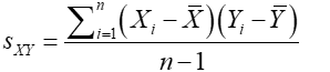 sample covariance formula