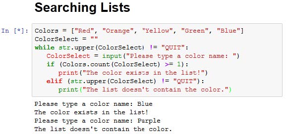 How to search lists in Python