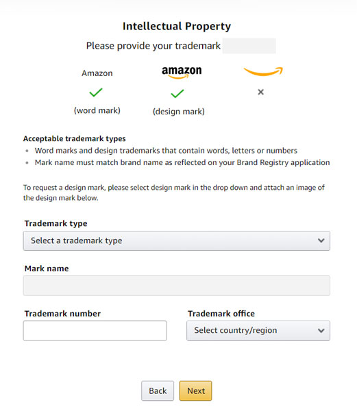 trademark on Amazon