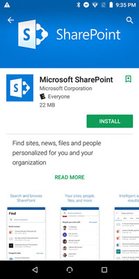 SharePoint Mobile Google Play Store