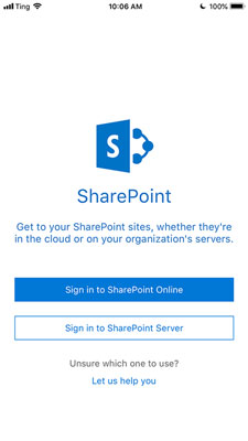 SharePoint Mobile sign-in