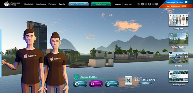 Screenshot of the Somnium Space metaverse platform