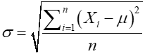 standard deviation of a population formula