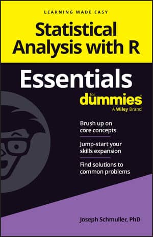 Statistical Analysis with R Essentials For Dummies book cover