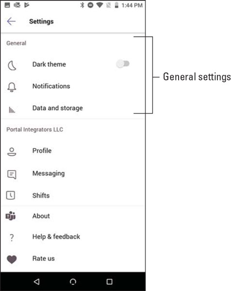 microsoft teams desktop app settings