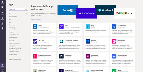 apps integrate with Teams