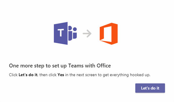 Teams connected to Office