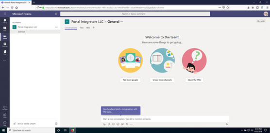 Microsoft Teams running in a web browser.