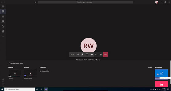 whiteboard in Teams meeting