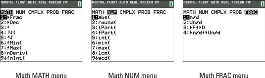 TI-84 MATH submenus