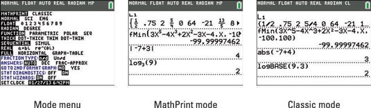 TI-84 Mode Menu