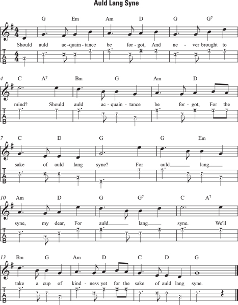 Tab for “Auld Lang Syne.”