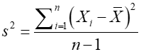 variance of a sample formula