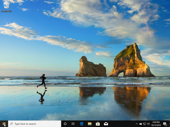 Windows 10 on a desktop