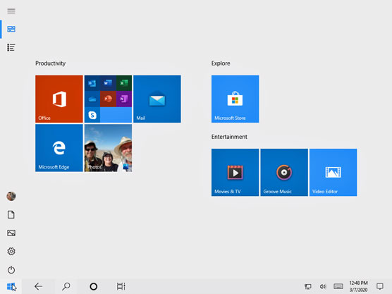 Windows 10 on a tablet
