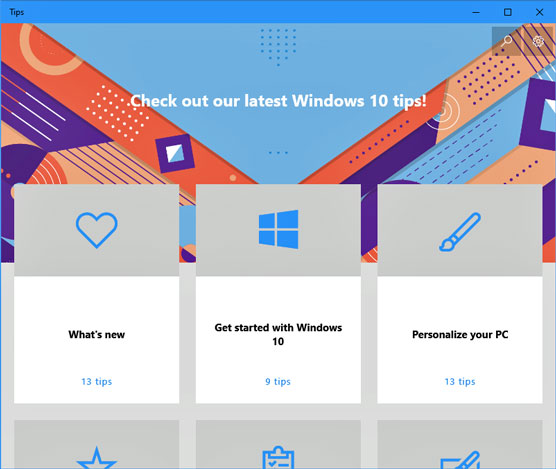 Windows 10 Tip app