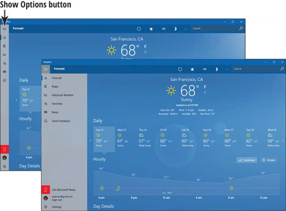 Weather app Forecast screen