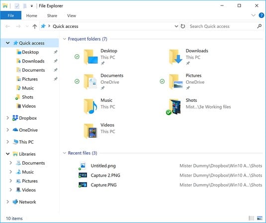 Windows 10 File Explorer