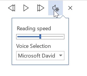 REad Aloud settings Word 2019