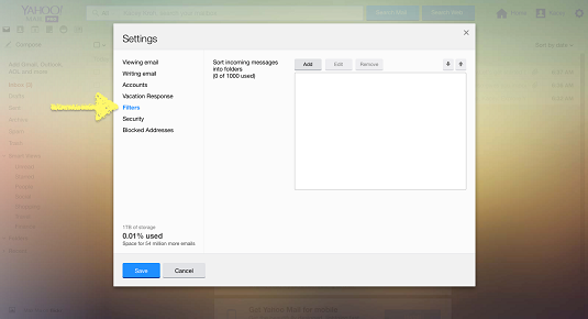 Use Filters to See Only Important Mail in Yahoo Mail