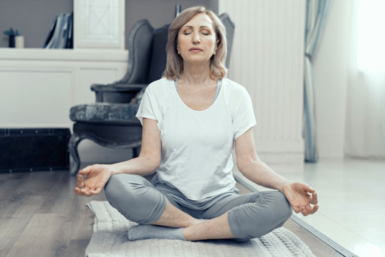 senior woman doing yoga